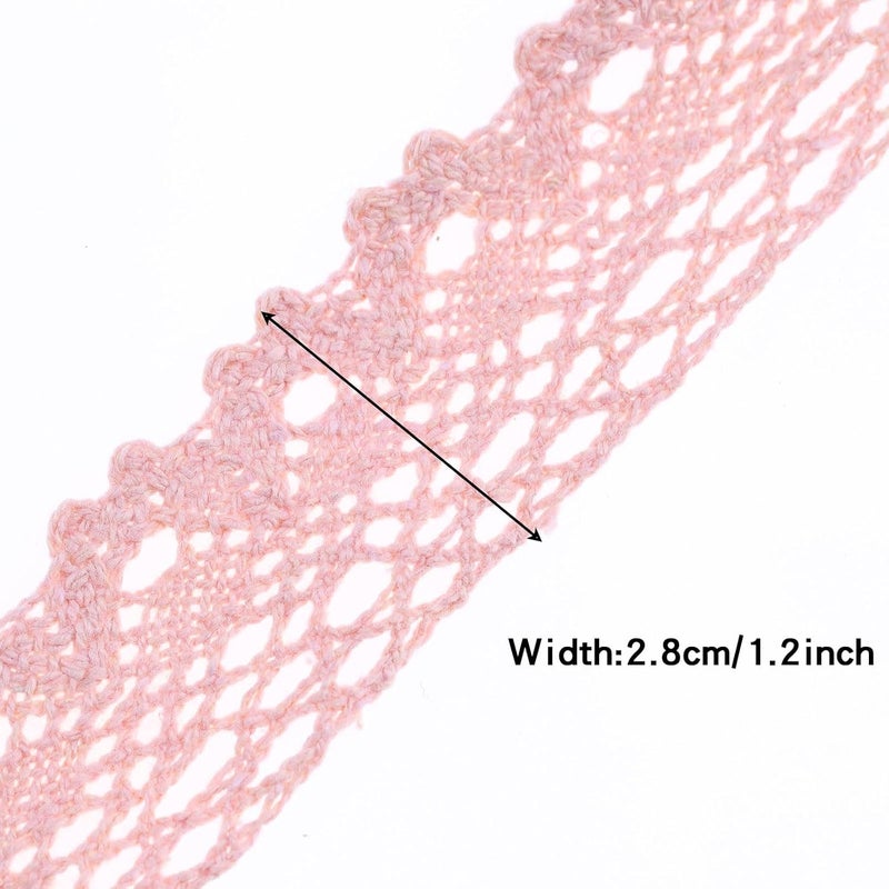 DYSHIPEN 20 Yards x 1 Inch Lace Ribbon Vintage Lace Trim Crochet Cotton Lace Edge for Christmas Package DIY Sewing Wedding Bridal Dress,Costume,Crafts and Sewing (Dark Beige) - Image 2